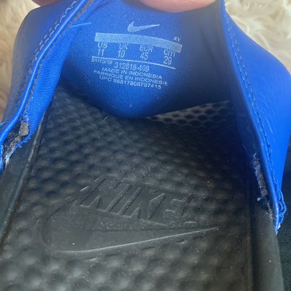 Black and Blue Nike Slides - Picture 4 of 5